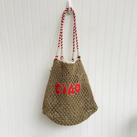 Clare V Handbags - Clare V. L’Ete Ciao Crochet Tote Bag Tan Woven Summer Handbag Beach NWT